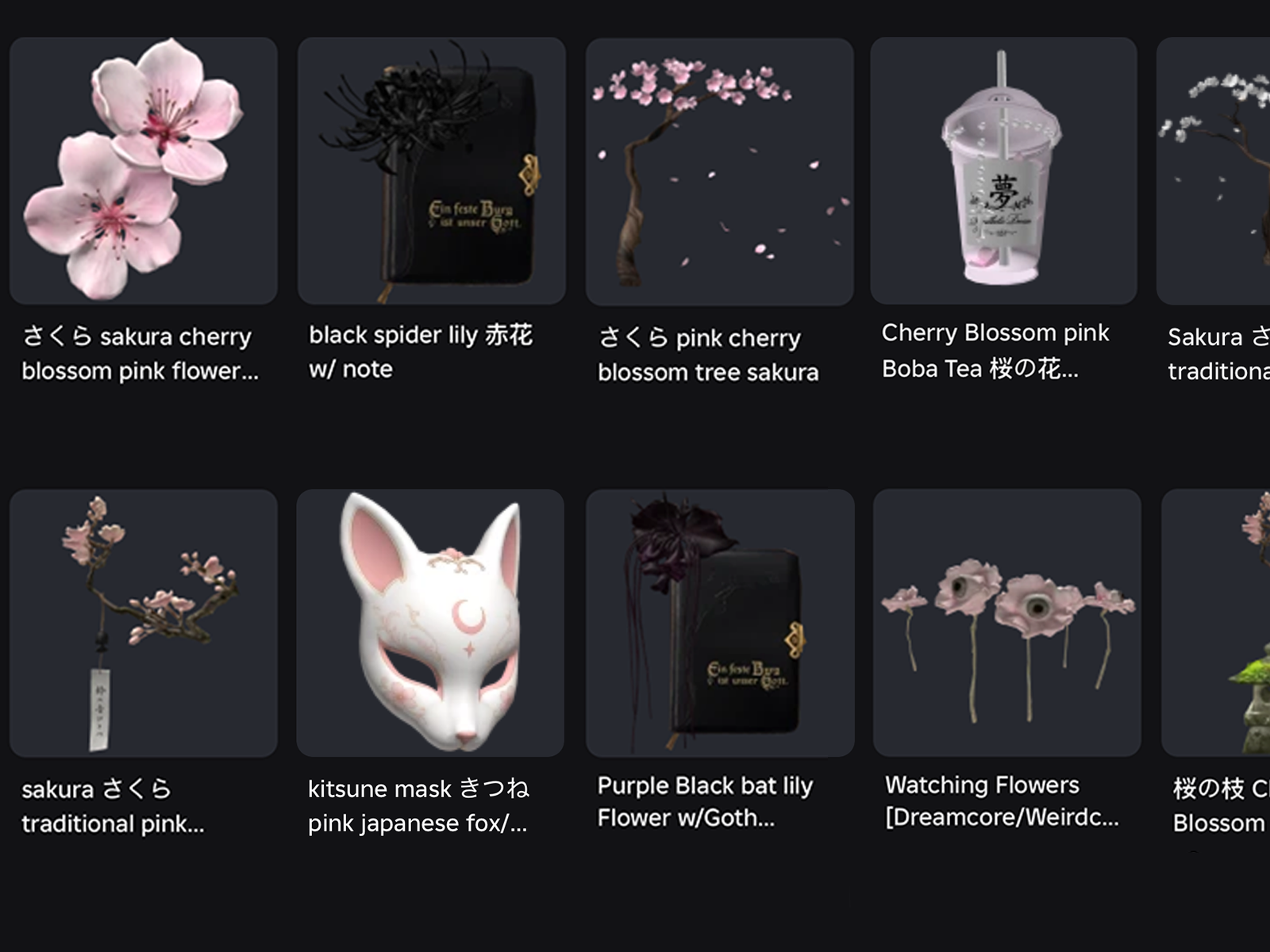 Roblox group UGC catalog screenshot